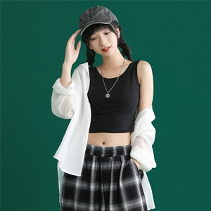 夏季新款 中性修身舒适背心内搭95%棉无袖T恤 女PX01 P15控28图片