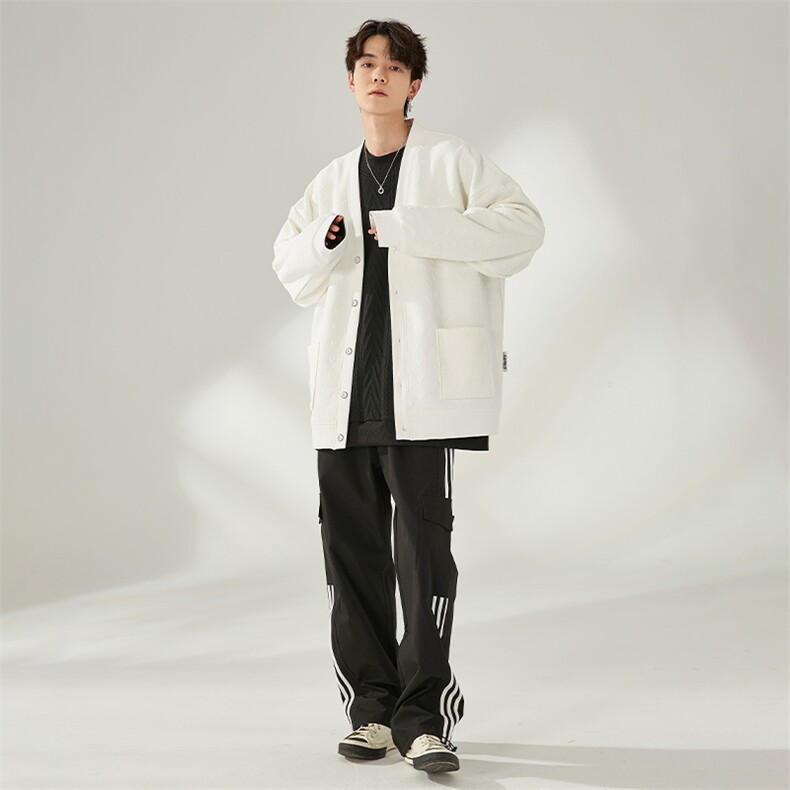 M-6XL提花秋季新款大码针织开衫毛线卫衣XZ109-W02043-P55,男装卫衣,星座109