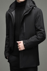 白鸭绒可卸内胆羽绒服男冬季休闲连帽时尚爸爸装上衣ZL2169-P300，男装羽绒服，电商B212（原钱塘6029）