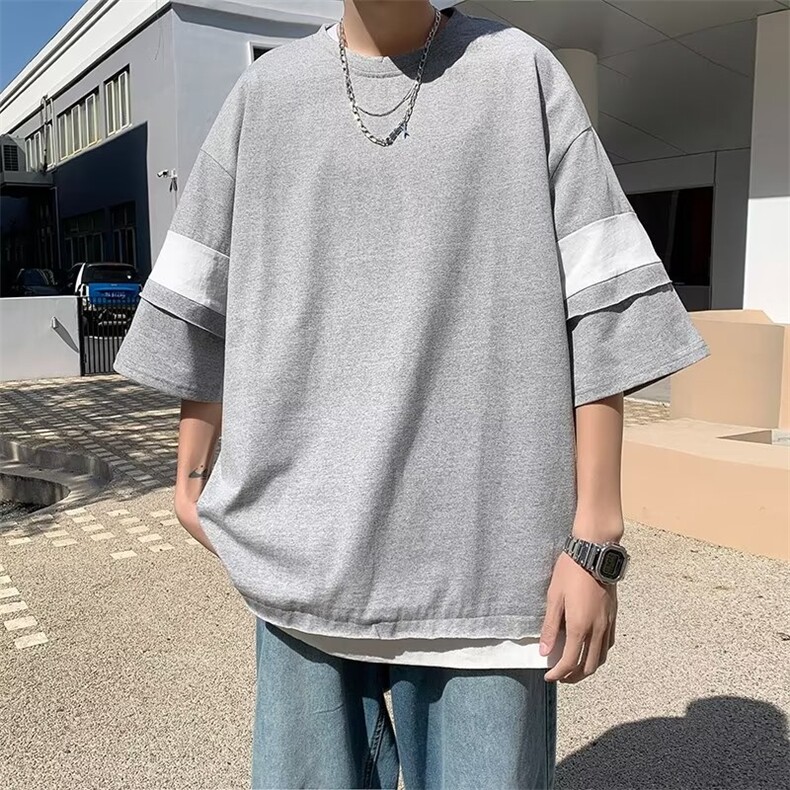 夏季五分袖百搭城市风貌ins时尚潮牌T恤潮圆领标准TX230P30,男装T恤,星座410-2