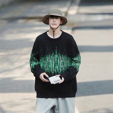！秋季上衣男圆领卫衣男装港风长袖t恤男外套男W102-P33，男装卫衣，星座815-2