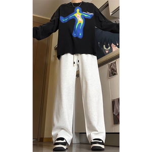 春季加长版高个子休闲卫裤男款188cm110直筒阔腿休闲裤KZ006P45