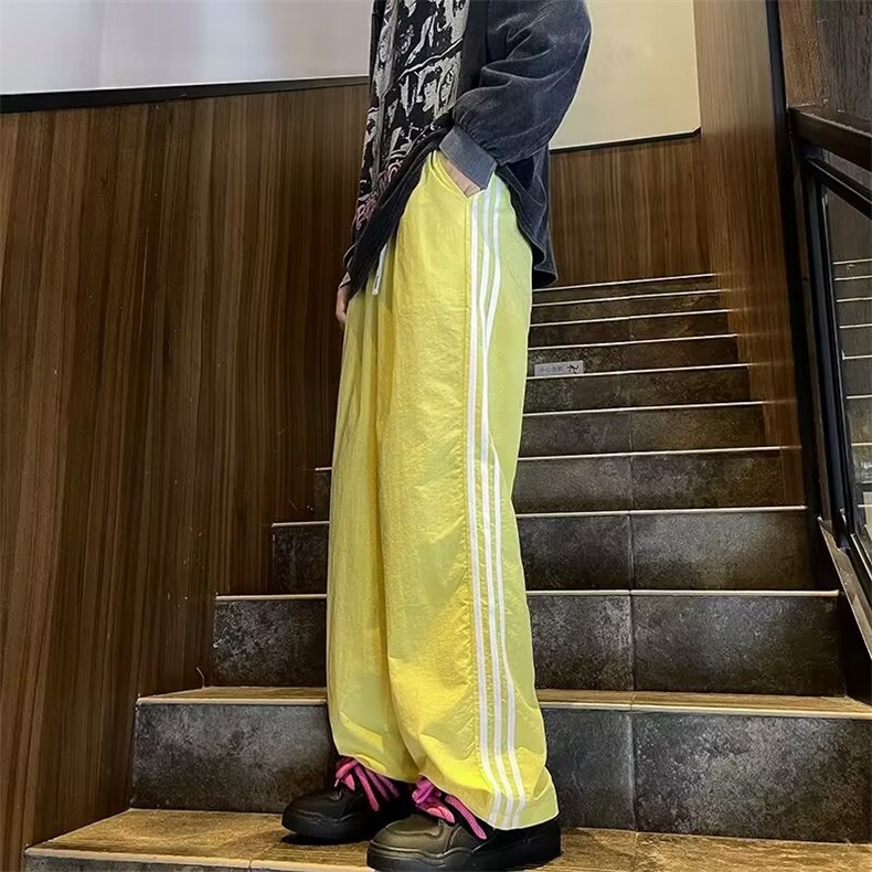 休闲男女韩版潮流防水三条杠帅气2024秋夏季ins宽松长裤K4425-P37,男装休闲裤,星座412-3