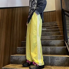 休闲男女韩版潮流防水三条杠帅气2024秋夏季ins宽松长裤K4425-P37，男装休闲裤，星座412-3