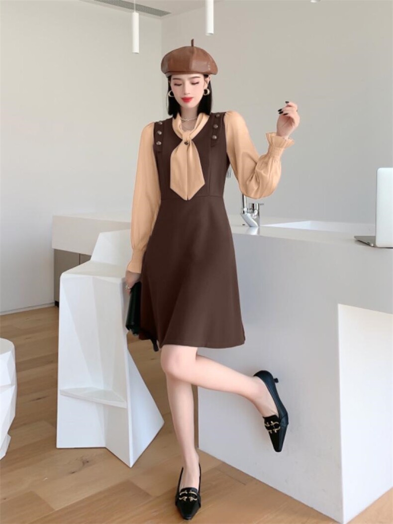 秋冬打底连衣裙，女装连衣裙，蕃米莉