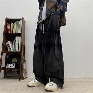 牛仔裤男韩版潮流高街帅直筒裤子2024春季新款ins长裤RK1536-P50