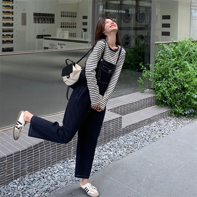 （2024新款现货）学院风背带裤条纹套裤212A-8851-P135-K199,女装套装/套裙,浙宝212A