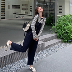 （2024新款现货）学院风背带裤条纹套裤212A-8851-P135-K199，女装套装/套裙，浙宝212A
