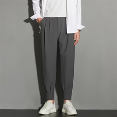 休闲西裤男士春秋款2024新款垂感宽松束脚九分男夏季薄款K24，男装西裤，星座1116A-2（原606A-1）