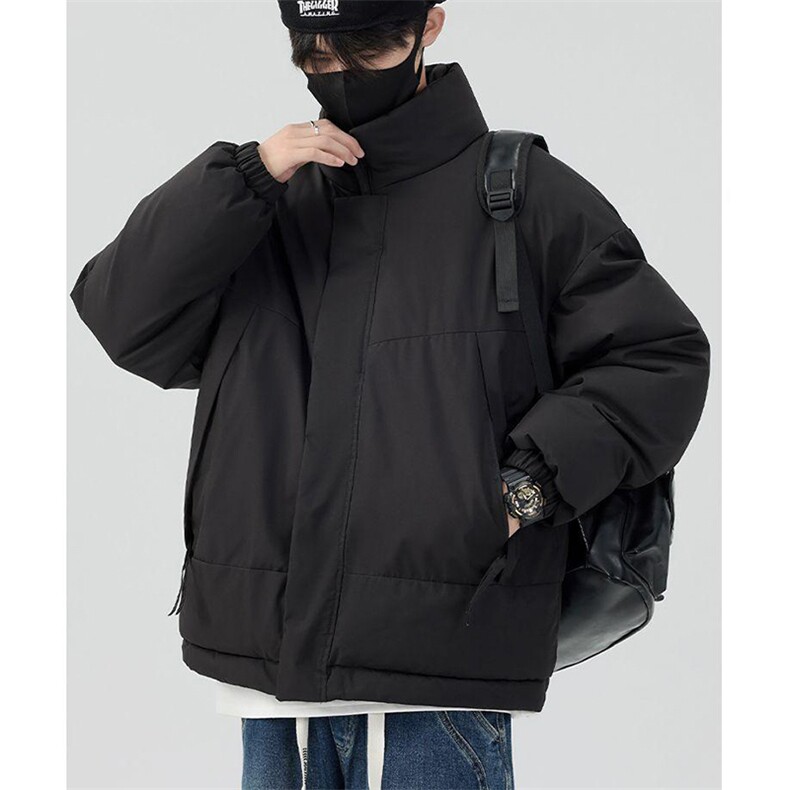 现货美式高街休闲夹克冬季立领纯色三防户外工装加厚棉服外套,男装夹克,电商A486