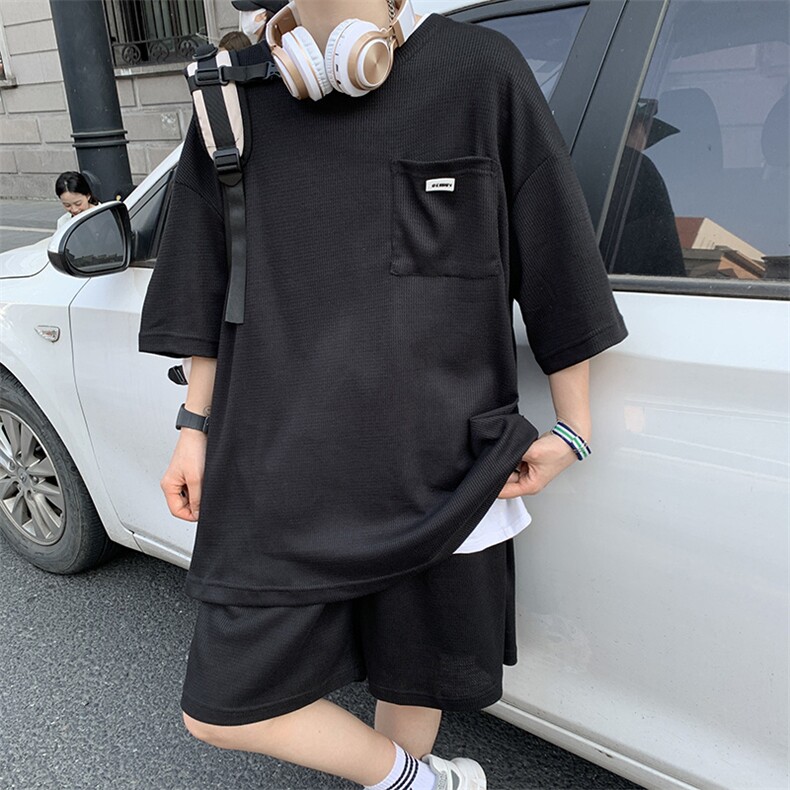 百搭时尚新款原宿男T恤简约日系休闲套装H92P40，男装休闲套装，星座1116-2
