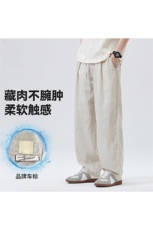 网图棉麻裤薄款休闲长裤宽松直筒男裤天丝亚麻卫裤310A-K116-P40，男装休闲裤，四季星座310A