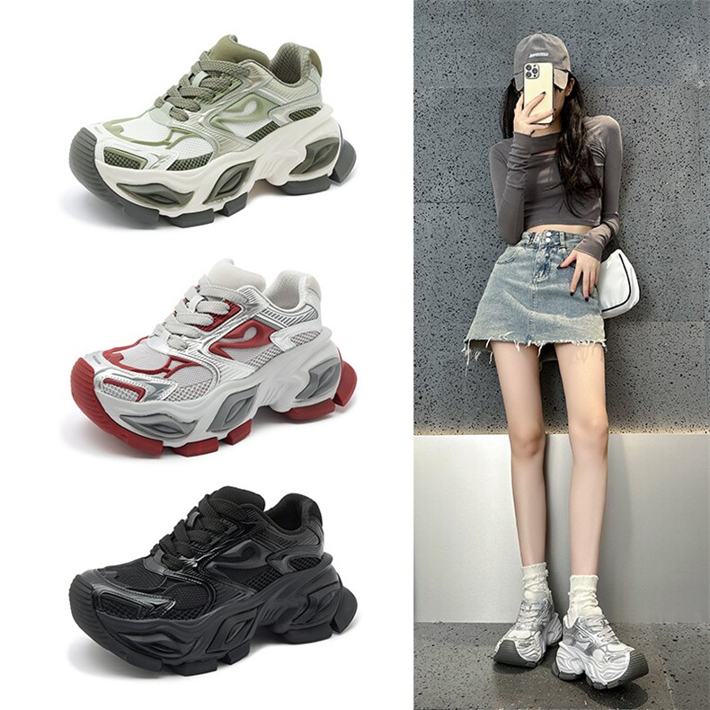 新款复古老爹鞋厚底休闲百搭系带运动鞋学生鞋女，女鞋休闲鞋，电商A223