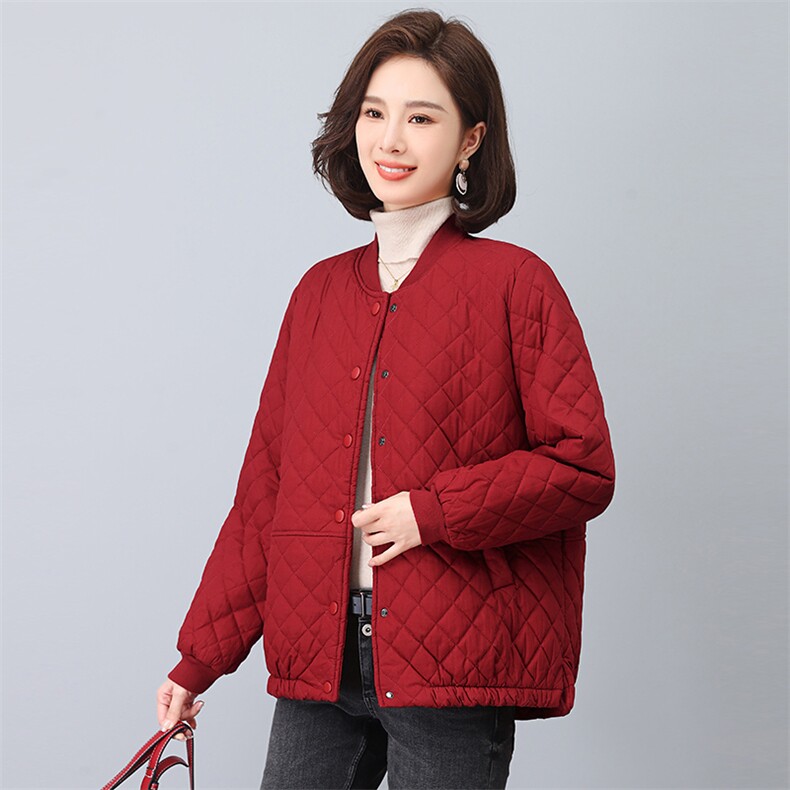 2023冬季时尚纯色休闲夹棉加厚保暖舒适外套，女装毛呢外套，独衣靓