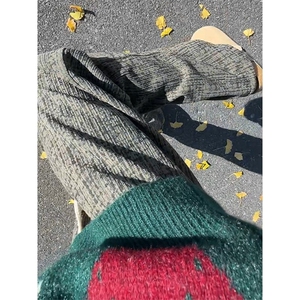 小香风扎染灯芯绒男潮牌加绒针织卫裤直筒休闲裤513ACK2762P37
