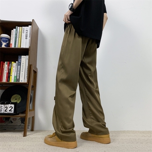 美式高街 hiphop冰丝铆钉纽扣冰凉情侣百搭裤K611p55图片