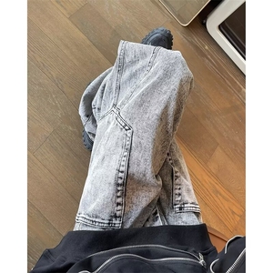 美式高街牛仔裤男女新款直筒宽松阔腿潮牌痞帅长裤子潮BK566-P50图片