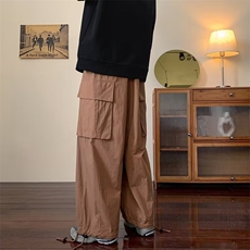 裤子高街潮ins大口袋美式复古工装裤男直筒宽松阔腿裤K0737-P45，男装休闲裤，星座308B-1