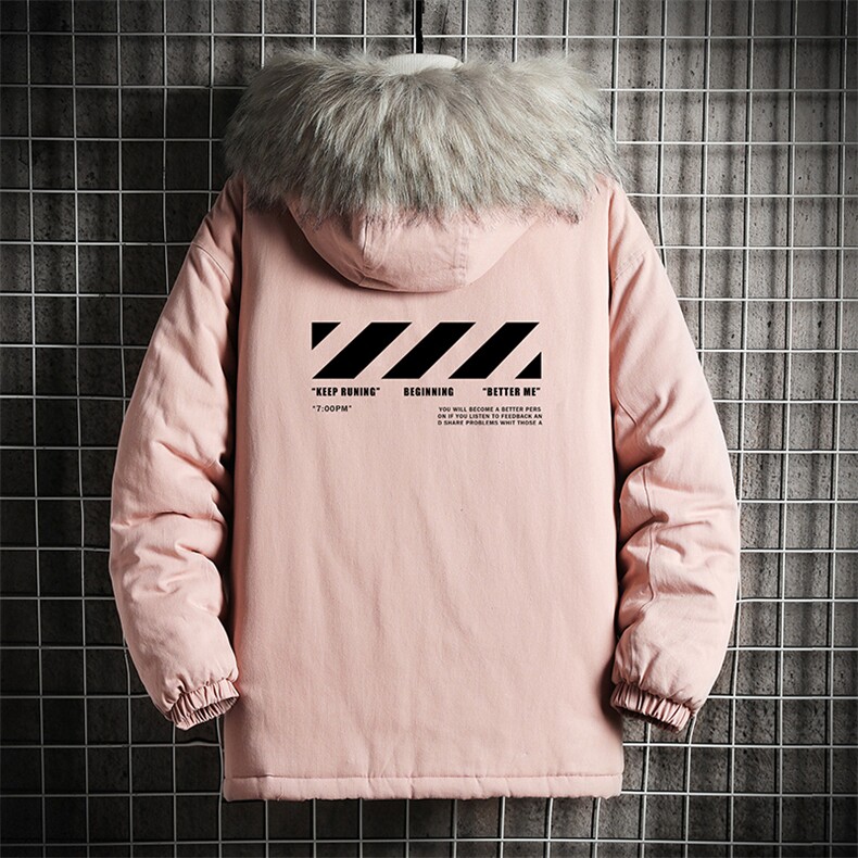MM48128-P130冬季大毛领衣男士大码加厚袄男服网格挂拍,男装棉衣,电商A040A