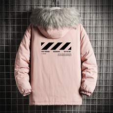MM48128-P130冬季大毛领衣男士大码加厚袄男服网格挂拍，男装棉衣，电商A040A