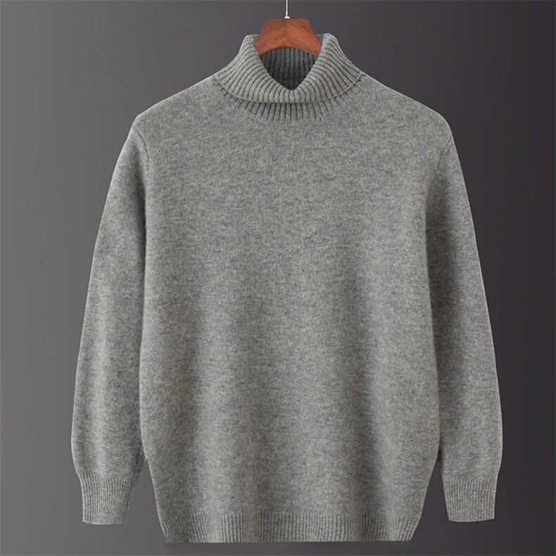 2024秋冬新款羊毛男士高翻领加厚羊毛衫男装，男装羊毛衫，国旺羊绒