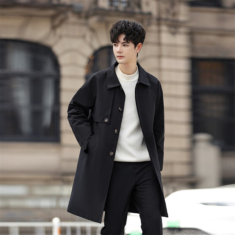 2025春季店主风宽松轻熟风衣休闲时尚翻领外套FY555-P135，男装风衣，电商A413