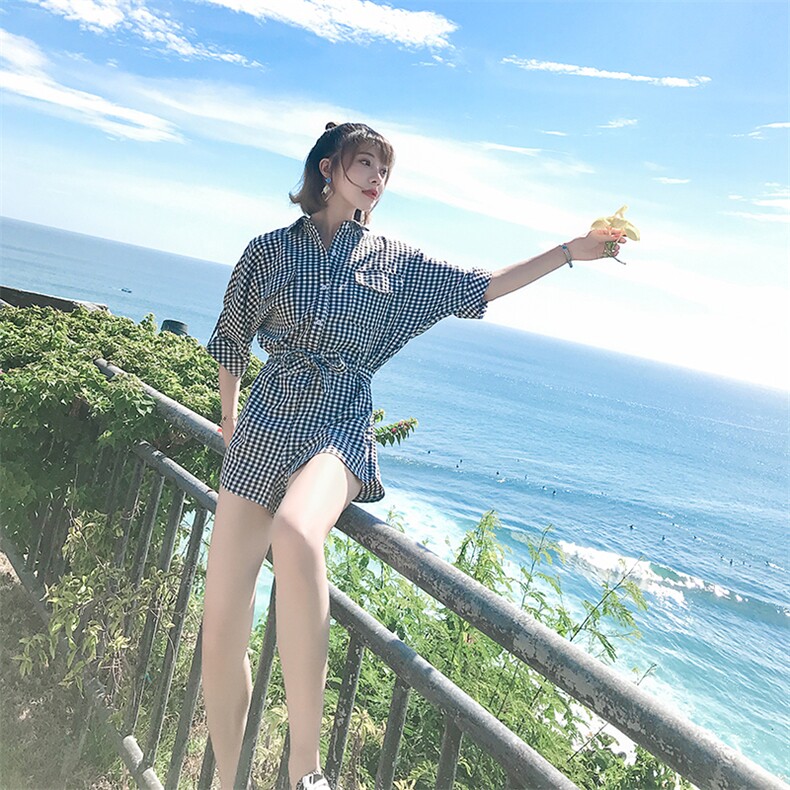 大货已出简约百搭格子连体裤浙宝262A,女装连体裤,Yologo