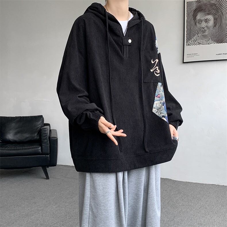 现货WY10066-特P45控68夏季新款抖音高品质百搭小熊连帽卫衣,男装卫衣,电商A059