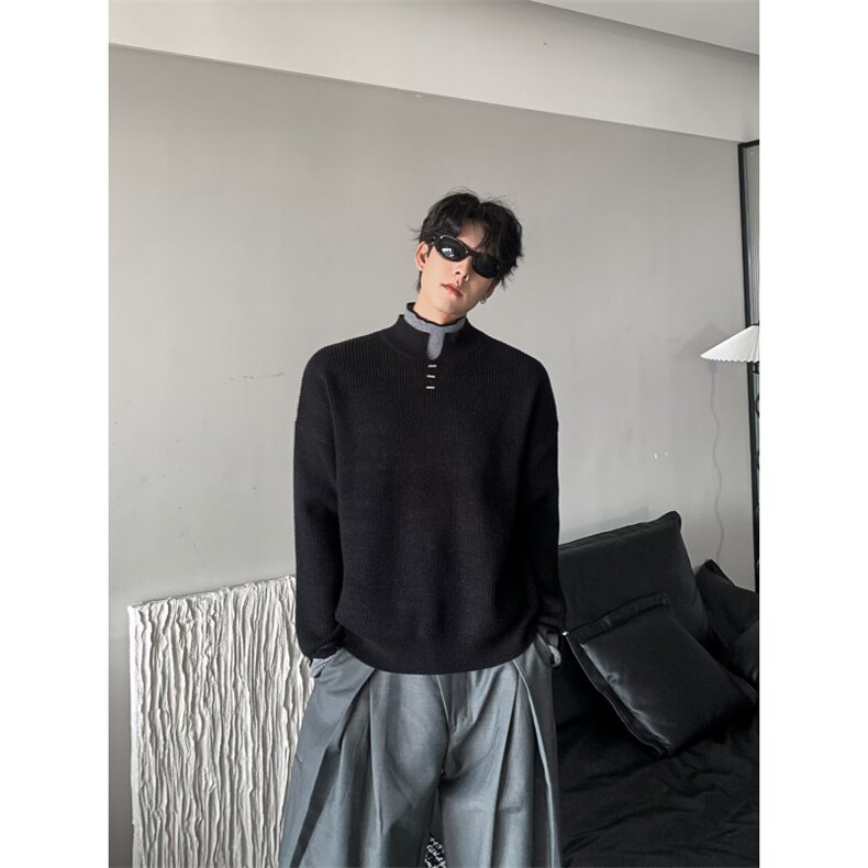 JY243-P52新款开衫毛衣美式复古休闲慵懒风V领针织衫男纯色外套,男装针织衫/毛衣,星座1501-3