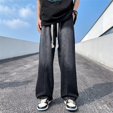 美式潮流休闲裤牛仔裤男春季潮牌vibe高街直筒阔腿长裤K6281-P40，男装牛仔裤，星座512-2
