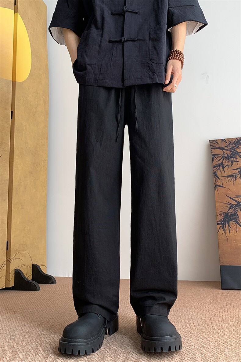 8XL-M特大码肌理感冰丝薄款休闲裤长裤男宽松百搭情侣裤K919P58,男装休闲裤,电商D206-1