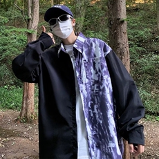 港风衬衫拼接撞色男长袖秋季水墨风C2207-P40，男装衬衫，星座1109-3