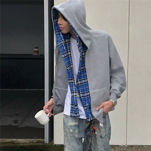 假两件连帽开衫卫衣男春秋外套休闲新款常规潮青少年百搭JKT210图片