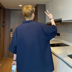 polo衫短袖男夏薄款t恤潮牌潮流港风翻领休闲宽松上衣PL0431-P38，男装Polo衫，星座308B-1