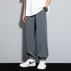 2025夏季新款冰丝薄款贴标宽松束脚裤男透气九分裤K23697B-P35，男装休闲裤，电商A001