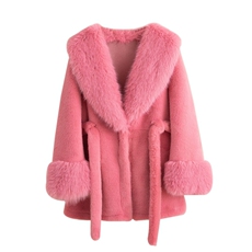 奢华豹纹金貂绒外套女士冬季保暖时尚大衣高端品质柔软舒适，女装毛呢外套，雪菲羊绒