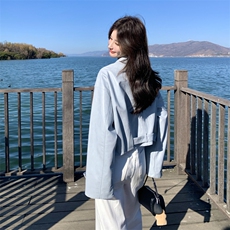 有货蓝色拼接皮衣外套2C198-6809-P155K248，女装短外套，2C198