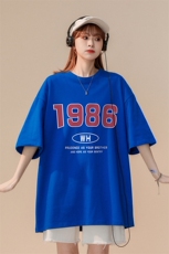 中性夏季2023新款个性印花圆领情侣宽松短袖T恤T86P25控38，男装T恤，A247A