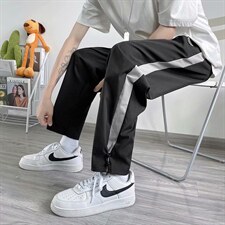 新款港风休闲裤男ins痞帅潮流百搭宽松直筒裤韩版运动裤NB225-P30，女装休闲裤，星座1008-2