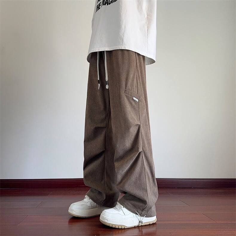 打褶工装休闲裤男春秋款2025新款宽松直筒潮牌痞帅炸街青少年裤子,男装工装外套,星座506A