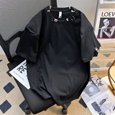 潮牌痞帅炸街t恤男ins潮流美式金属环扣短袖夏小众半袖ST571-P46，男装T恤，星座412-2