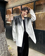 24手工喷绘设计感夜店男士漫天星撞色垫肩西装外套XZ49-P155，男装西服，电商B288