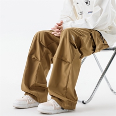 8XL-M美式机能加绒加厚冲锋裤男冬季宽松大码刺绣工装裤KZ020P50，男装工装外套，电商B312