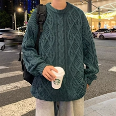 秋冬提花毛衣男圆领套头日系复古宽松学生美式保暖针织衫MY274，男装针织衫/毛衣，星座1116A-1（原606A）