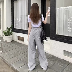 美式速干工装裤子女夏季薄款宽松休闲运动裤束脚抽绳高腰阔腿裤潮，男装休闲裤，星座506A