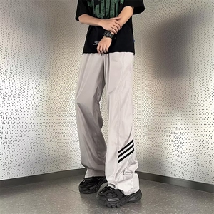美式条纹裤子男女高街运动裤男夏季直筒宽松休闲长裤K083-P32图片