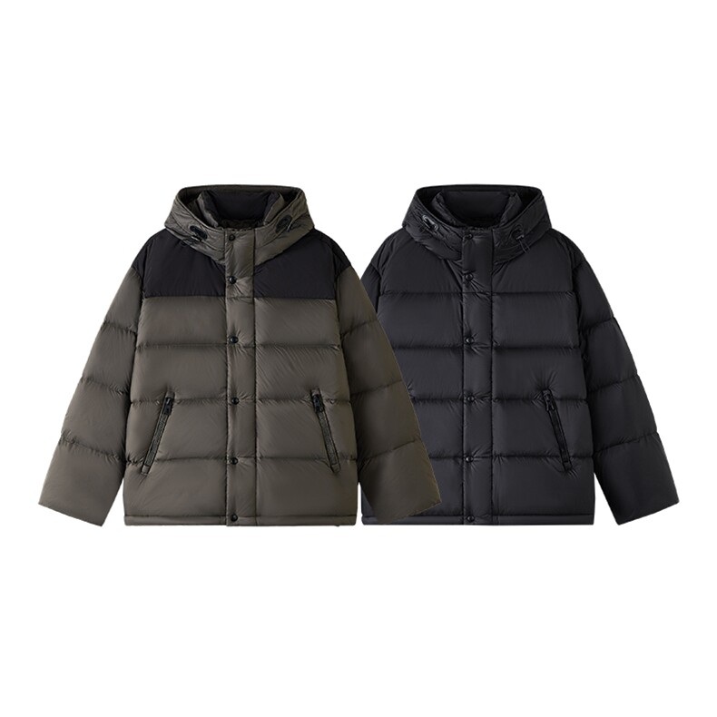90%绒新标有报告连帽撞色韩版宽松羽绒服外套上衣Y990/370,男装羽绒服,星座202