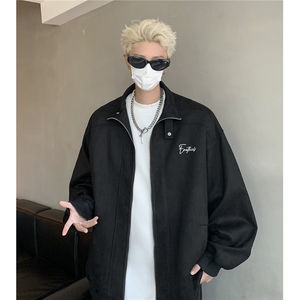 主推 港风美式复古麂皮绒立领潮牌夹克外套上衣男女 G1093 P88图片