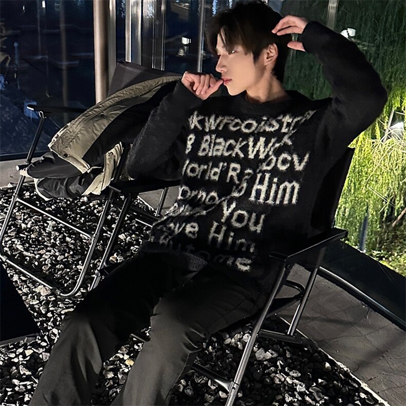 美式圆领毛衣男慵懒风休闲针织衫L005P50,男装针织衫/毛衣,星座1116-2