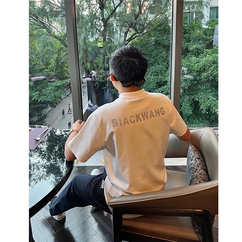 25春夏定制闪粉工艺奥钻液氨棉吸睛时尚短袖T恤男士GBL7195P43,男装T恤,电商A089-1
